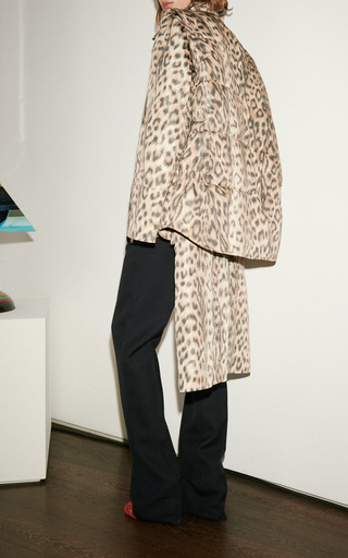 Leopard Tech Paneled Trench Coat展示图