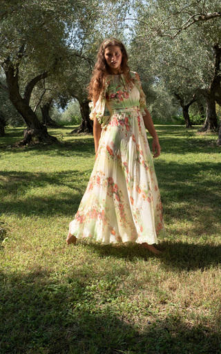 Floral-Printed Chiffon Dress展示图