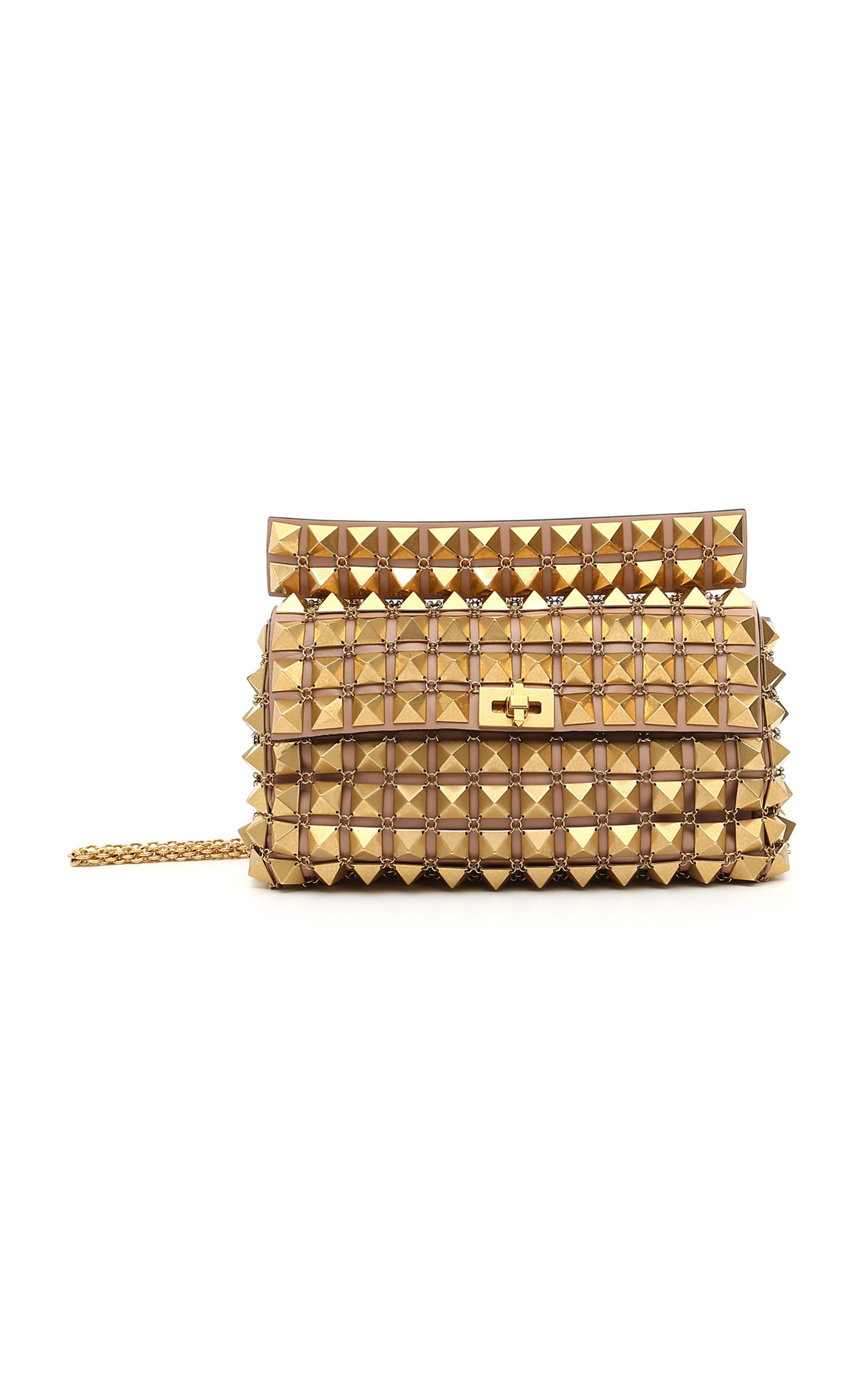 valentino gold studded bag