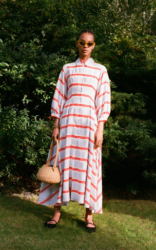 Eve Striped Cotton-Silk Dress展示图