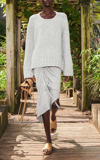 Elliptical Hem Handknit Cashmere Sweater展示图