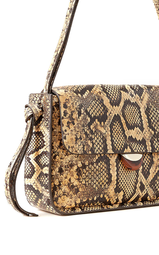 Maggie Neutral Snake-Effect Leather Shoulder Bag展示图