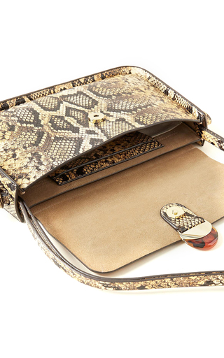 Maggie Neutral Snake-Effect Leather Shoulder Bag展示图