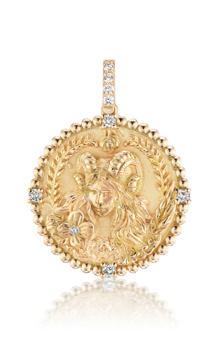 18K Yellow Gold Jumbo Zodiac Medallion Necklace展示图