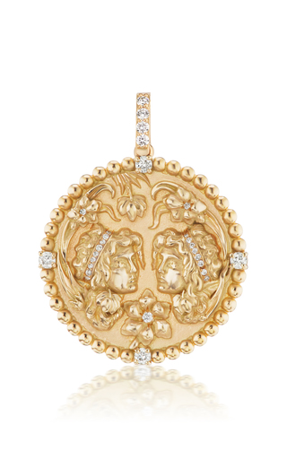 18K Yellow Gold Jumbo Zodiac Medallion Necklace展示图