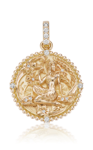 18K Yellow Gold Jumbo Zodiac Medallion Necklace展示图