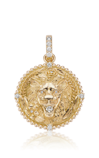 18K Yellow Gold Classic Zodiac Medallion Necklace展示图