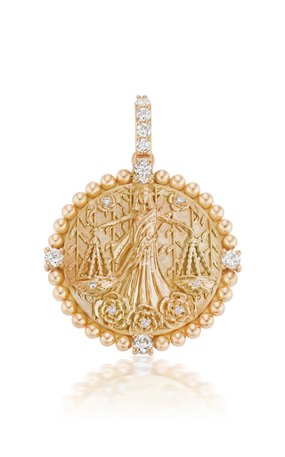 18K Yellow Gold Classic Zodiac Medallion Necklace展示图