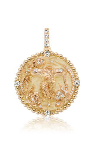 18K Yellow Gold Classic Zodiac Medallion Necklace展示图