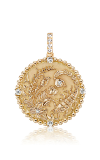 18K Yellow Gold Classic Zodiac Medallion Necklace展示图