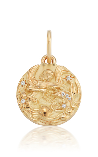 18K Yellow Gold Mini Zodiac Medallion Necklace展示图