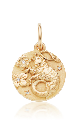 18K Yellow Gold Mini Zodiac Medallion Necklace展示图