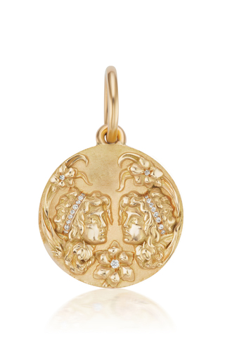 18K Yellow Gold Mini Zodiac Medallion Necklace展示图