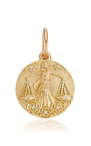 18K Yellow Gold Mini Zodiac Medallion Necklace展示图