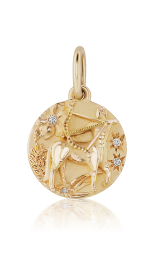 18K Yellow Gold Mini Zodiac Medallion Necklace展示图