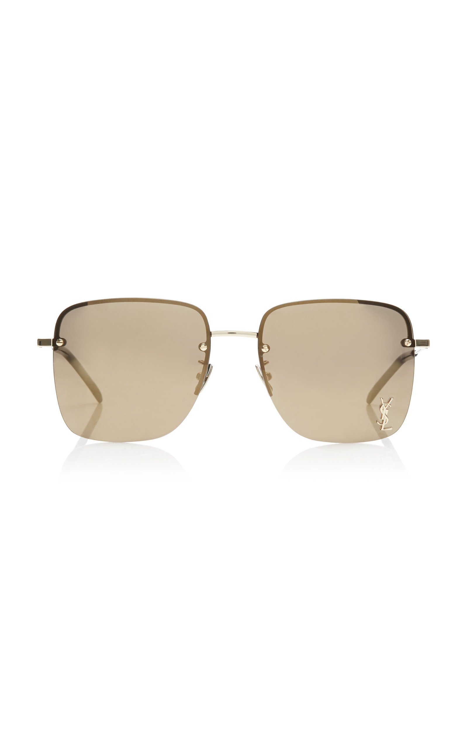 Saint Laurent YSL Rimless Square Metal Sunglasses