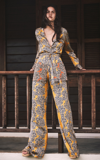 Tasmine Printed Crepe Wide-Leg Pants展示图