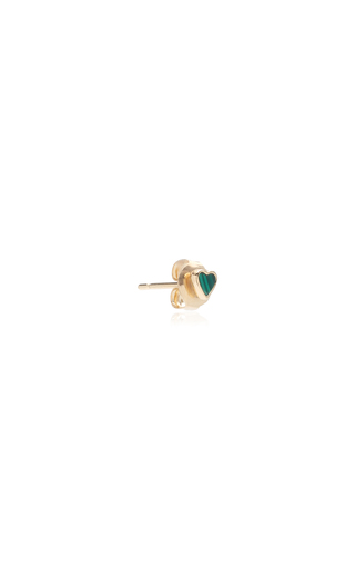 Heart 14K Yellow Gold Abalone Single Earring展示图