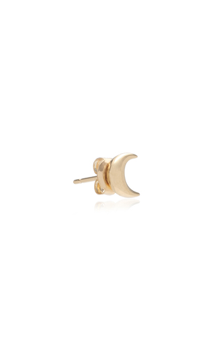 Crescent 14K Yellow Gold Single Earring展示图