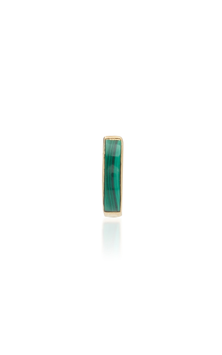 14K Yellow Gold Malachite Single Hoop Earring展示图