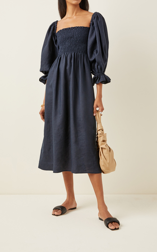 Atlanta Pleated Linen Dress展示图