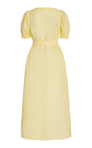 Brigitte Belted Linen Midi Dress展示图