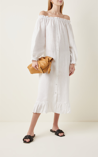 Loungewear Linen Midi Shirt Dress展示图