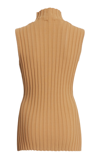 Collins Ribbed-Knit Cutout Turtleneck Top展示图