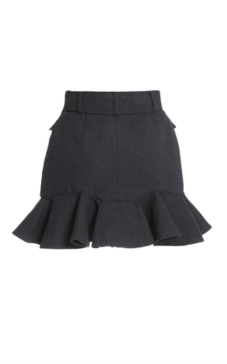 Nadia Belted Cotton-Linen Mini Skirt展示图