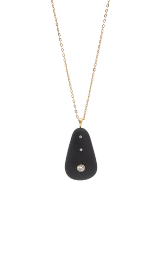 One-Of-A-Kind Plumb 18k Gold Beach Stone Necklace展示图