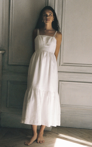 Elkie Tiered Linen Maxi Dress展示图