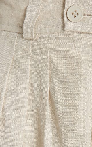 Pierre Pleated Linen Wide-Leg Trousers展示图