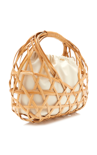 Aviva Rattan And Leather Tote展示图