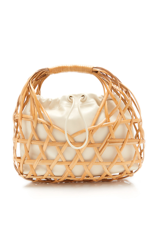 Aviva Rattan And Leather Tote展示图