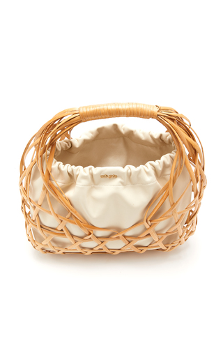 Aviva Rattan And Leather Tote展示图