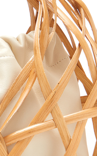 Aviva Rattan And Leather Tote展示图