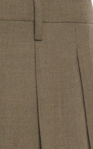 Pleated Twill Straight-Leg Trousers展示图