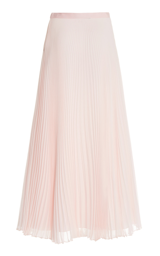 Pleated Silk-Chiffon Lined Midi Skirt展示图