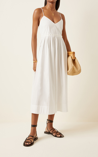 Aspen Washed Cotton Poplin Midi Dress展示图