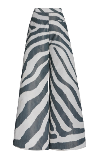 Pleated Printed Crepe Wide-Leg Pants展示图