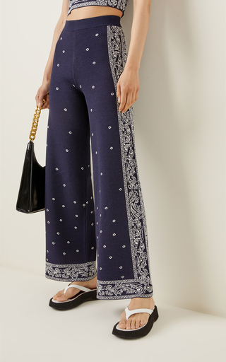 Brave Bandana Compact-Jacquard Wide-Leg Pants展示图