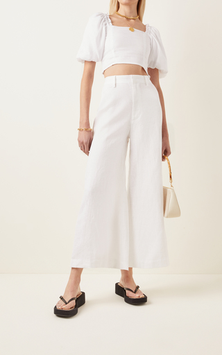 Alwin Linen Wide-Leg Pants展示图