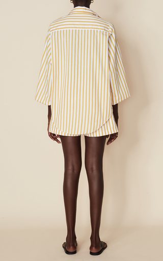 Sereno Martie Striped Cotton Poplin Shorts展示图