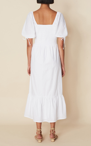 Lithana Cotton Poplin Peasant Midi Dress展示图