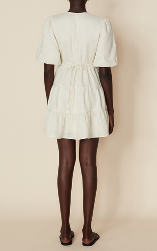 Elmiya Tiered Linen Mini Dress展示图