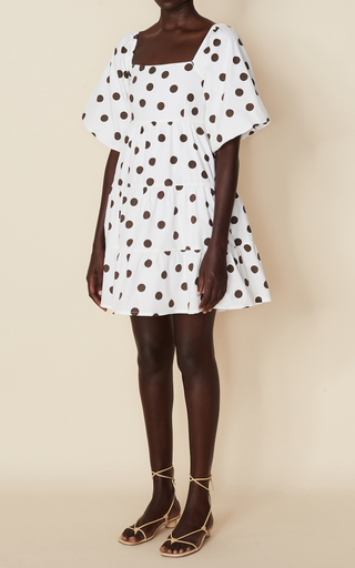 Eryn Bessie Dot Print Cotton Poplin Mini Dress展示图