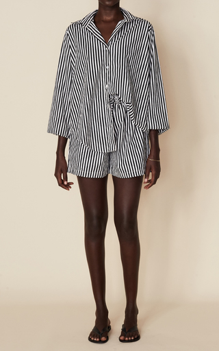 Sereno Brighton Striped Cotton Poplin Shorts展示图