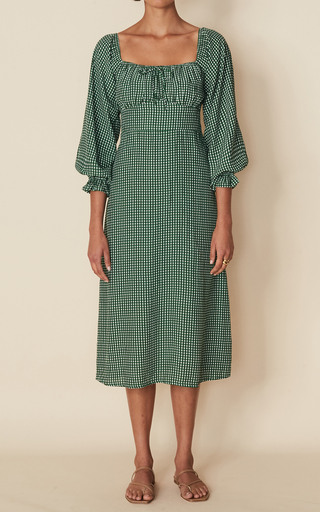 Bennete Solene Check Print Midi Dress展示图