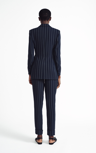 Gus Pin-Striped Crepe Straight-Leg Pants展示图