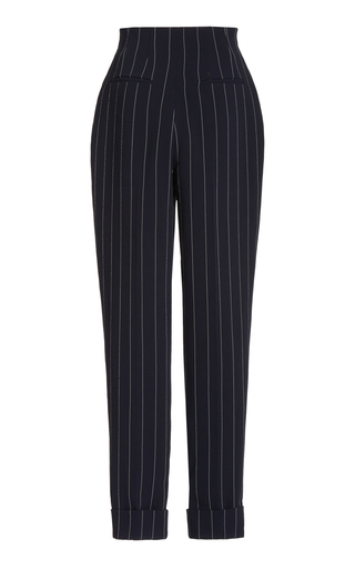 Gus Pin-Striped Crepe Straight-Leg Pants展示图